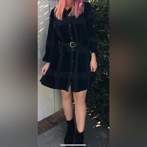 Vintage Blue Button Up Dress